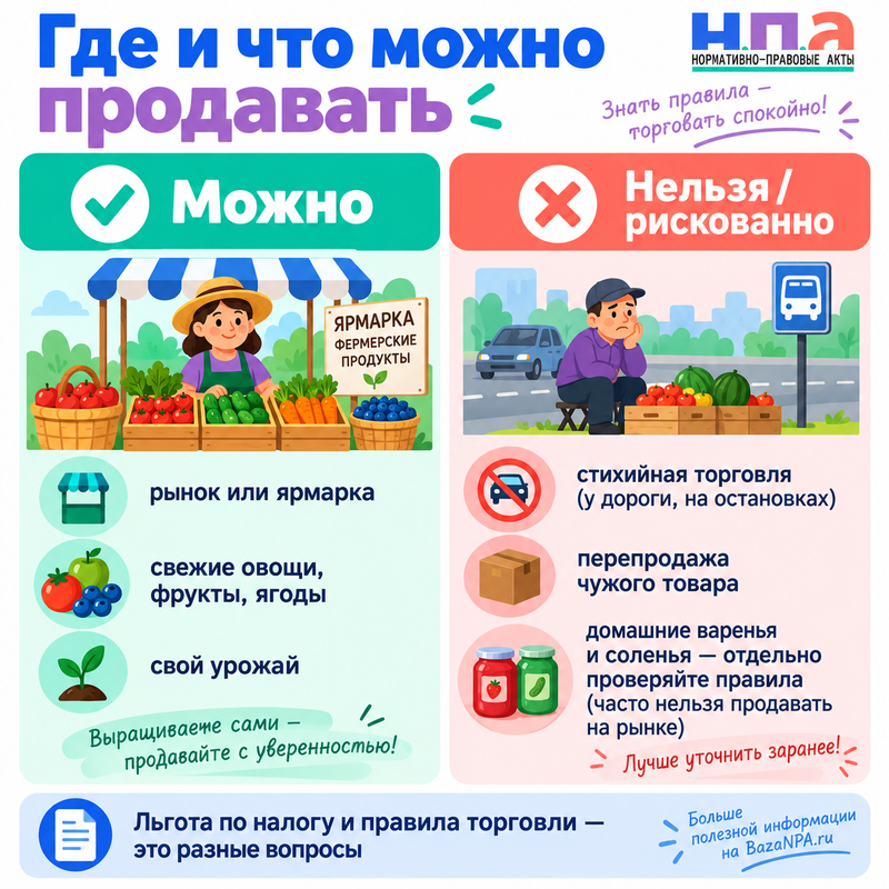 Можно ли продавать овощи и ягоды со своего огорода без ИП и налога