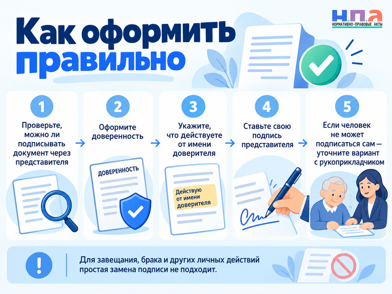 Можно ли расписаться за другого человека с его согласия