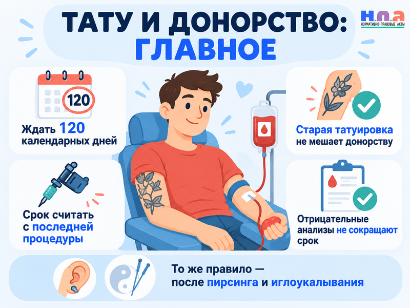 Можно ли сдавать кровь с татуировкой и после пирсинга