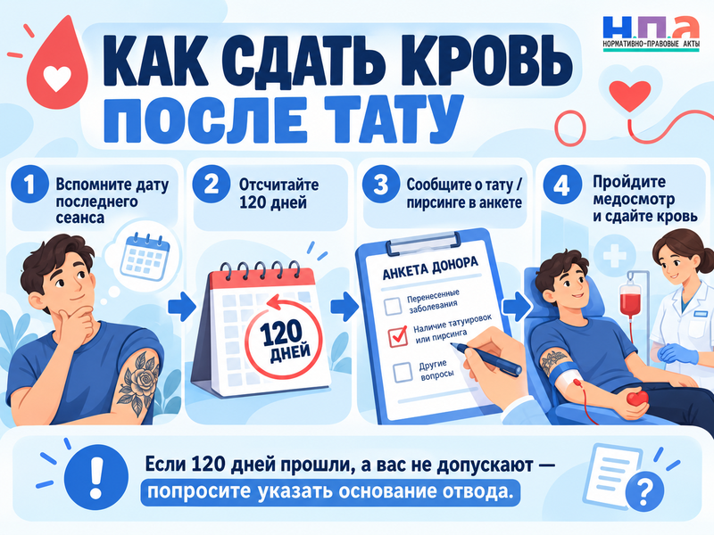 Можно ли сдавать кровь с татуировкой и после пирсинга