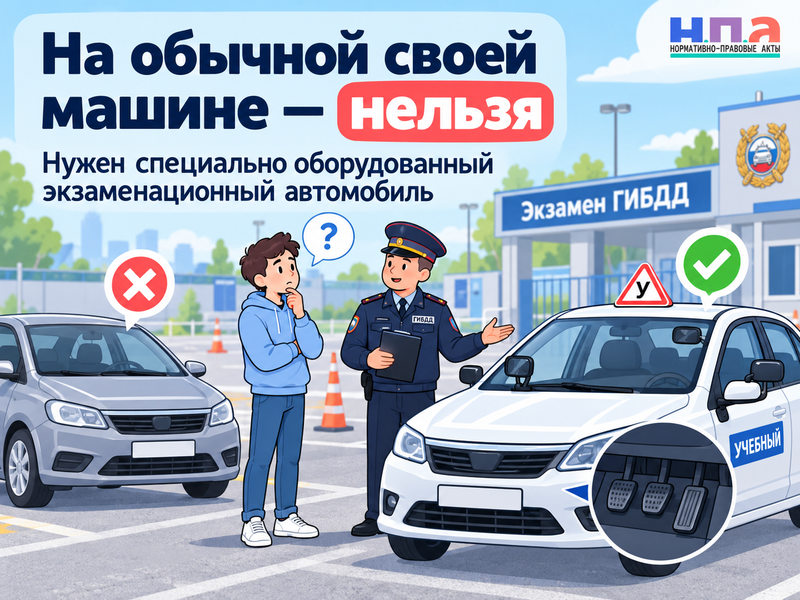 Можно ли сдавать практический экзамен в ГИБДД на своей машине