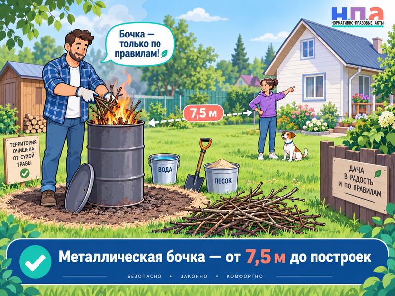 Можно ли сжигать листья и ветки на даче и когда разрешена бочка