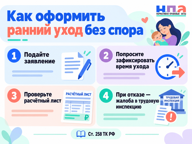 Можно ли уходить раньше за счет перерывов для кормления ребенка