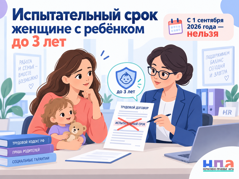 Можно ли установить испытательный срок женщине с ребенком до трех лет