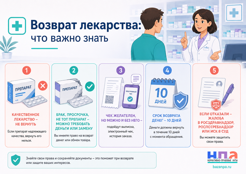 Можно ли вернуть лекарство в аптеку