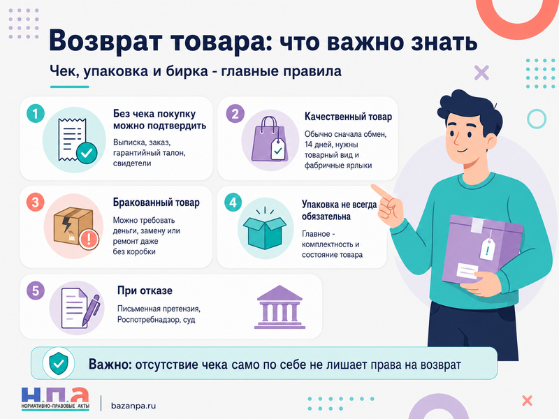 Можно ли вернуть товар без чека, упаковки или бирки