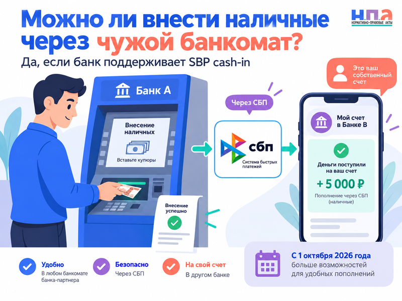 Можно ли внести наличные на свою карту через банкомат другого банка