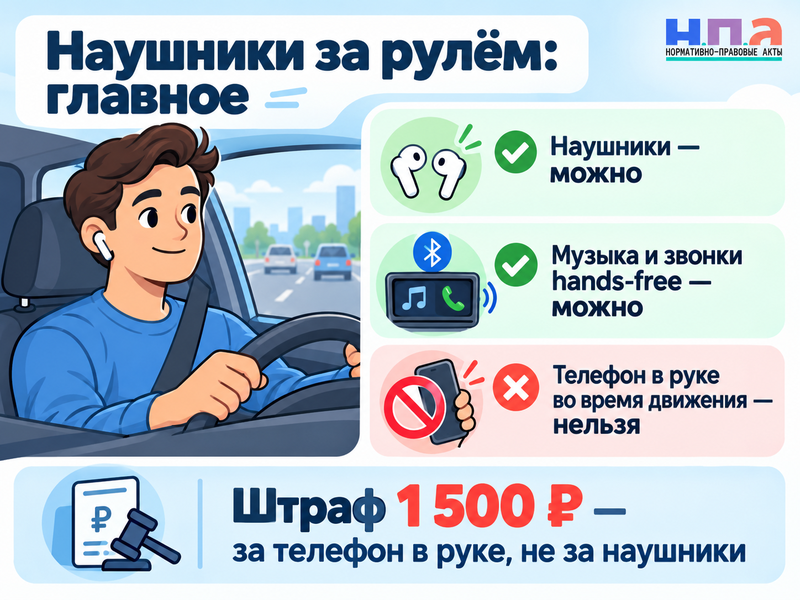 Можно ли водить машину в наушниках - музыка, звонки и штраф