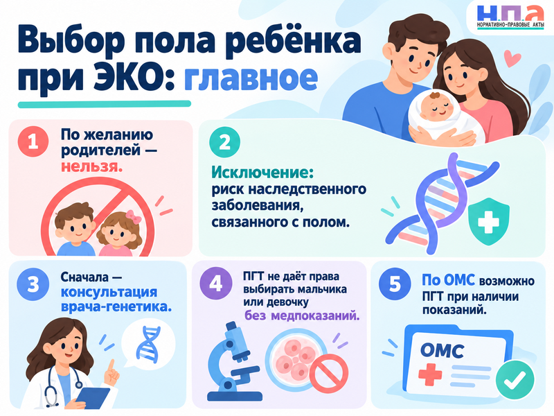Можно ли выбрать пол ребёнка при ЭКО и когда это разрешено