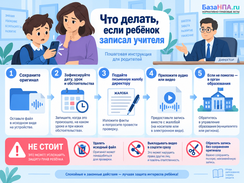 Можно ли записать учителя для жалобы