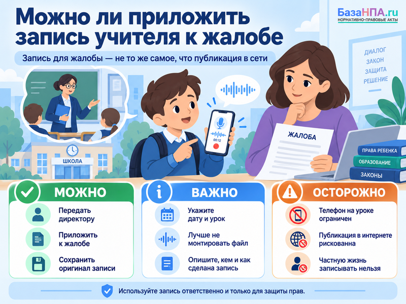 Можно ли записать учителя для жалобы