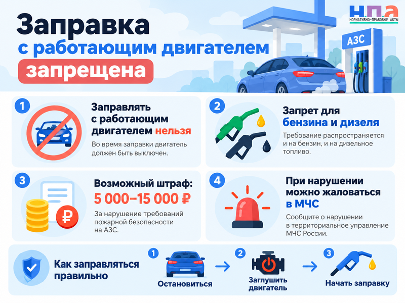 Можно ли заправлять машину с работающим двигателем - бензин и дизель