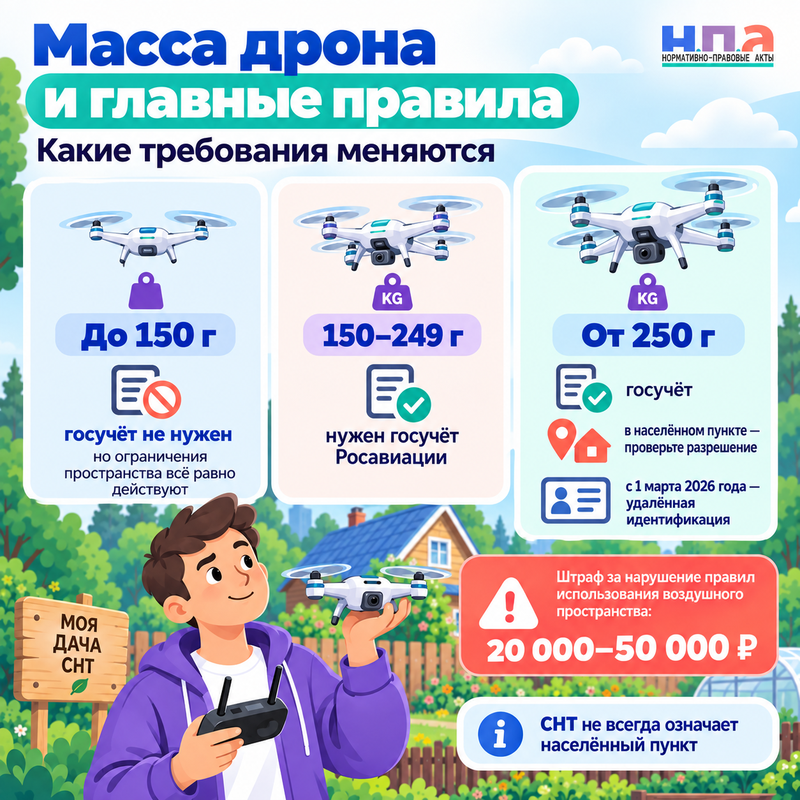 Можно ли запускать квадрокоптер над своей дачей в 2026 году