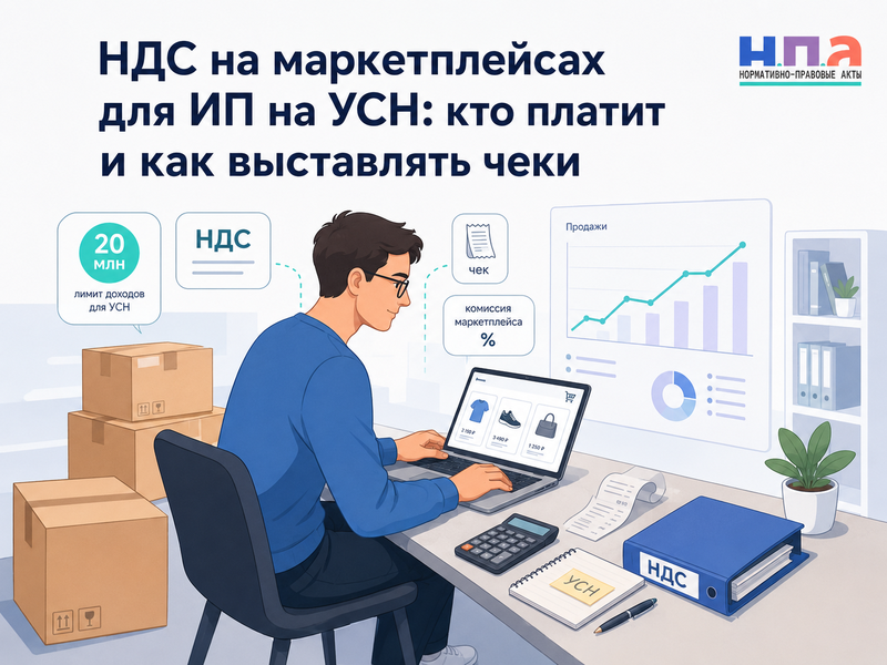 НДС на маркетплейсах для ИП на УСН: кто платит и как выставлять чеки