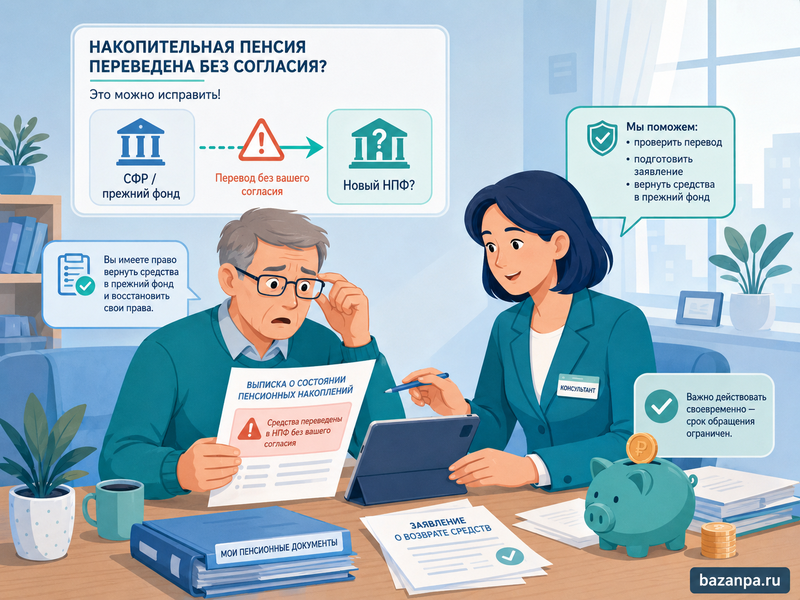 НПФ перевел пенсионные накопления без согласия как вернуть деньги и восстановить прежний фонд