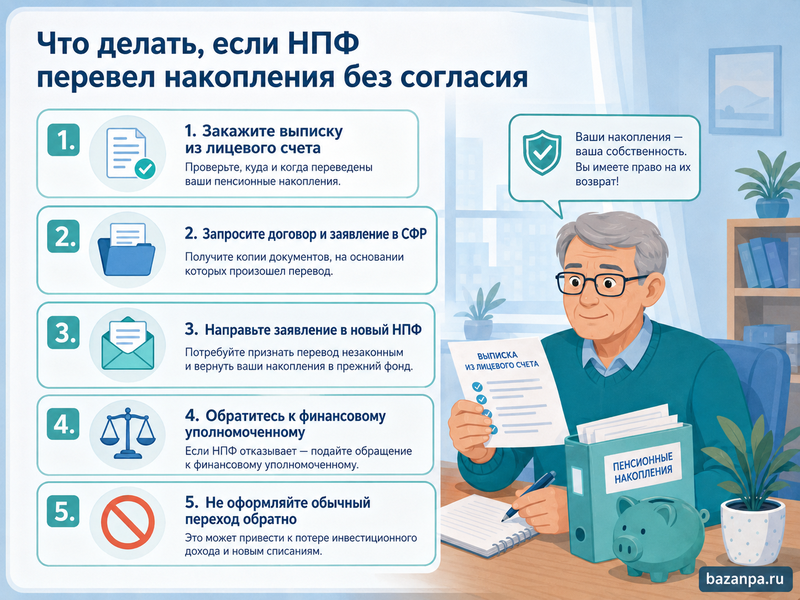 НПФ перевел пенсионные накопления без согласия как вернуть деньги и восстановить прежний фонд