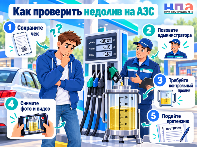 На АЗС недолили бензин - как это проверить и вернуть деньги