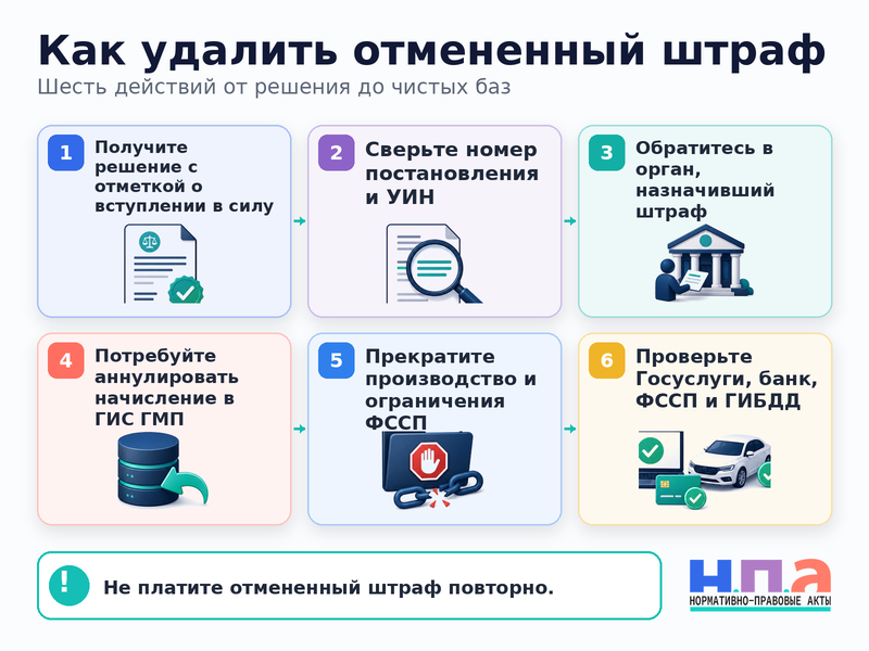 На Госуслугах или в базе МВД остается отмененный административный штраф как удалить задолженность и снять ограничения