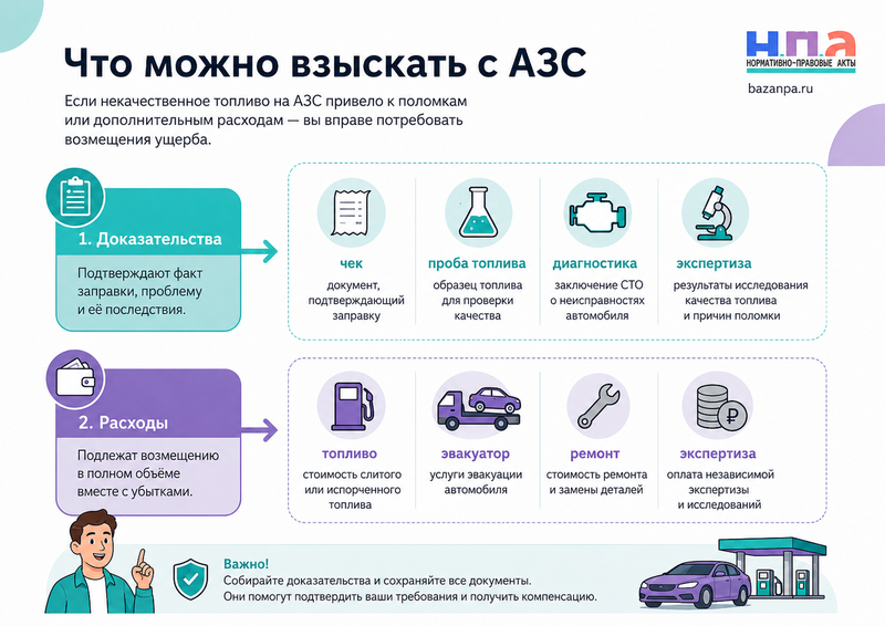 На заправке залили некачественное топливо и повредили автомобиль экспертиза, претензия и возмещение ремонта