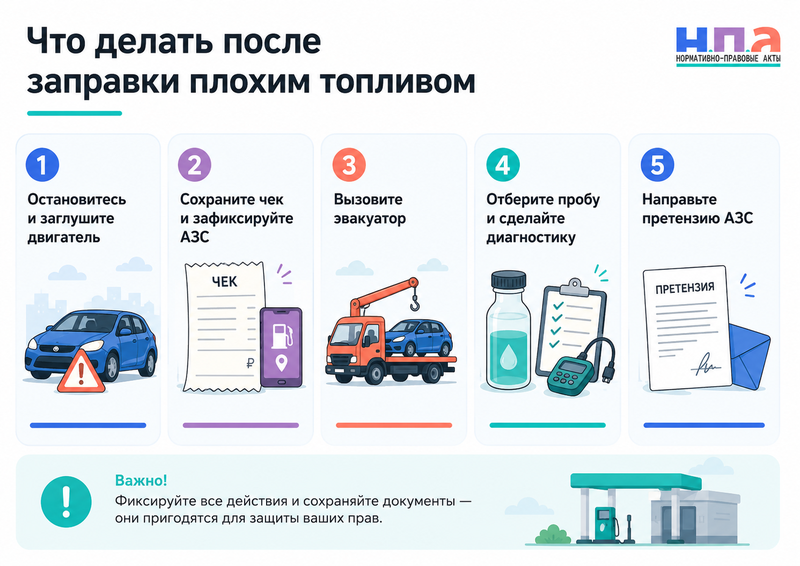 На заправке залили некачественное топливо и повредили автомобиль экспертиза, претензия и возмещение ремонта