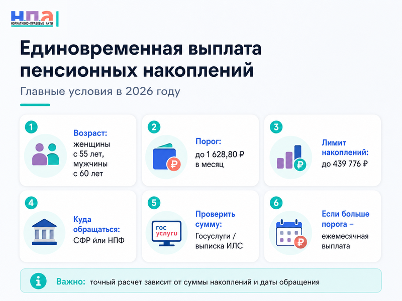 Накопительная пенсия в 2026 году кому выплатят деньги единовременно и как подать заявление