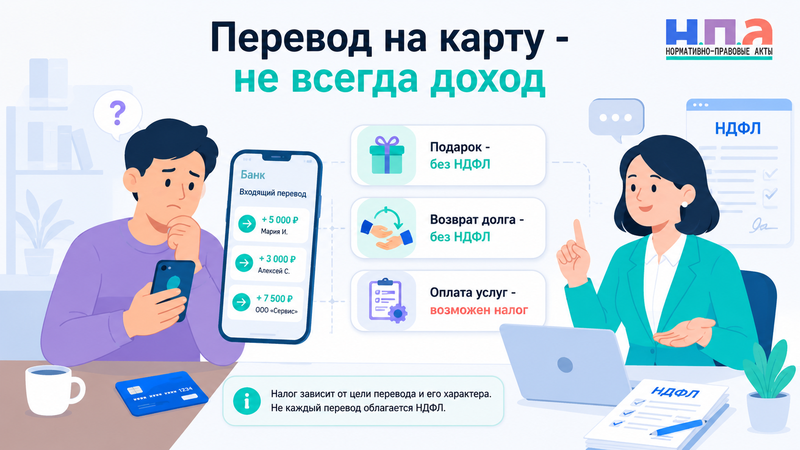 Налог на переводы с карты на карту в 2026 году когда нужно платить НДФЛ