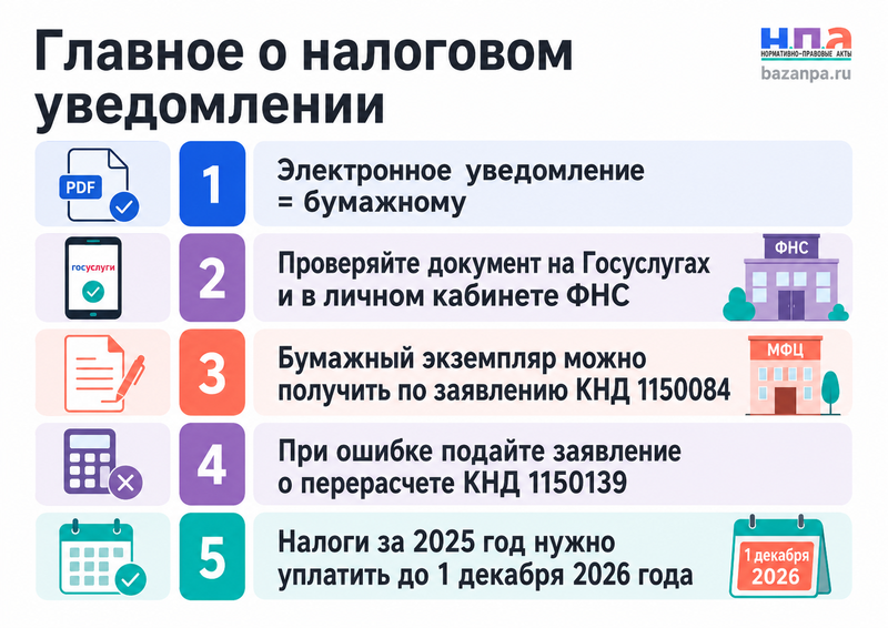 Налоговое уведомление пришло только на Госуслуги в 2026 году где найти начисления, как проверить сумму и получить бумажный документ