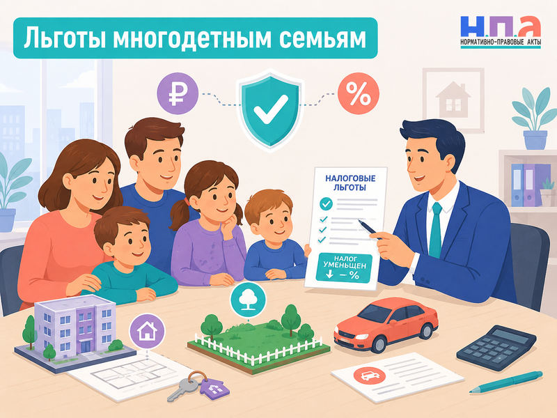 Налоговые льготы многодетным семьям на квартиру, дом, землю и автомобиль в 2026 году
