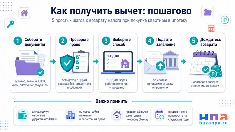 Налоговый вычет при покупке квартиры в 2026 году сколько можно вернуть