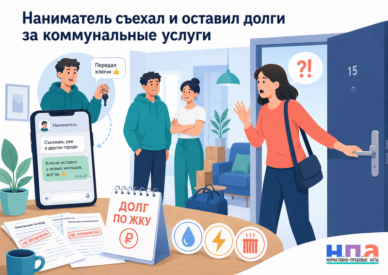 Наниматель съехал и оставил долги за коммунальные услуги
