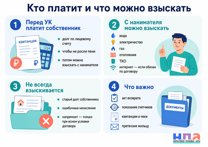 Наниматель съехал и оставил долги за коммунальные услуги