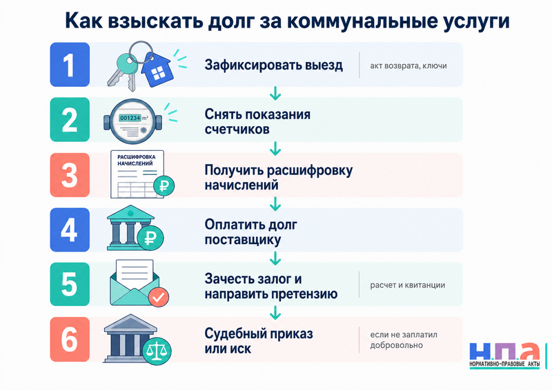 Наниматель съехал и оставил долги за коммунальные услуги