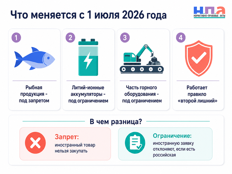 Национальный режим в закупках с 1 июля 2026 года запреты, ограничения и правило «второй лишний»