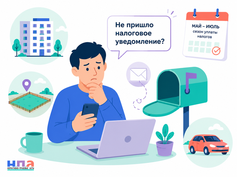 Не пришло налоговое уведомление на квартиру, землю или автомобиль