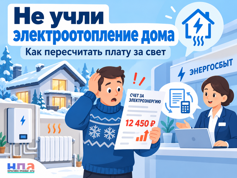 Не учли электроотопление дома - как пересчитать плату за свет