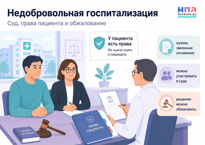 Недобровольная госпитализация в психиатрический стационар суд, права пациента и обжалование