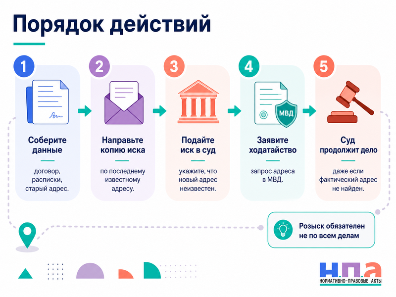 Неизвестен адрес ответчика как подать иск и разыскать место жительства через суд