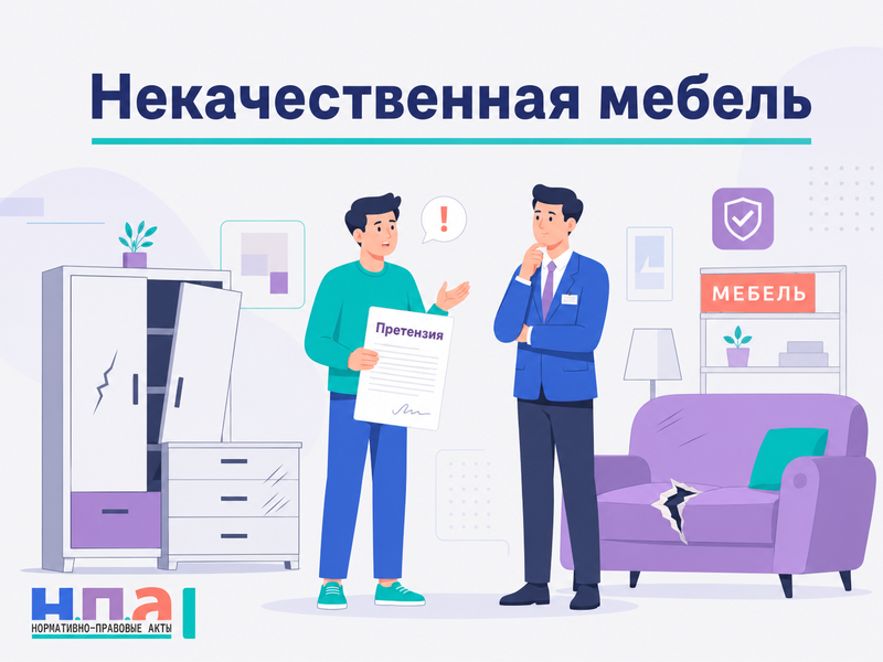 Некачественная мебель сроки, претензия, экспертиза и неустойка