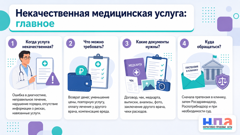 Некачественная медицинская услуга: как вернуть деньги и взыскать вред