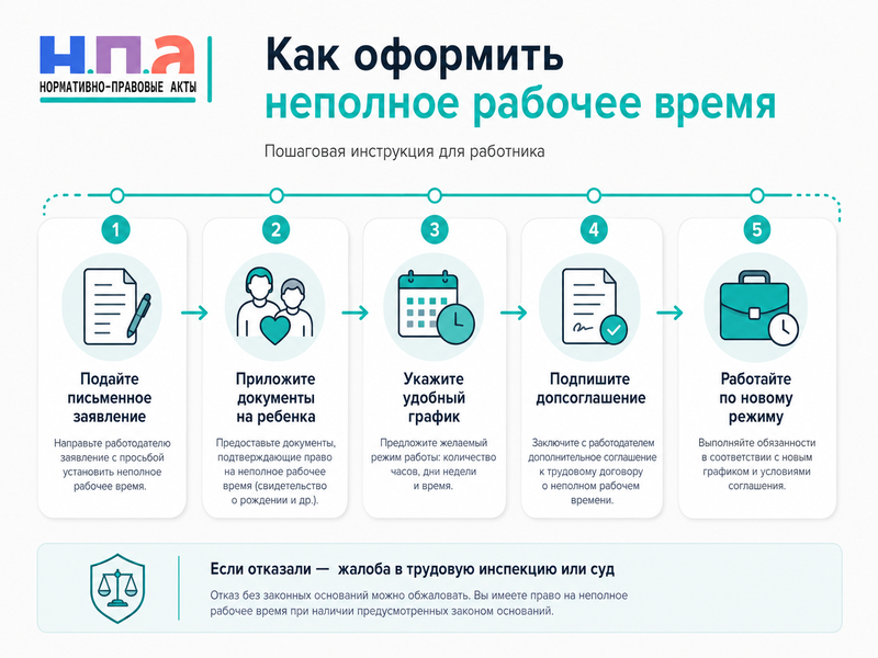 Неполное рабочее время для родителей когда работодатель обязан установить короткий день или неделю