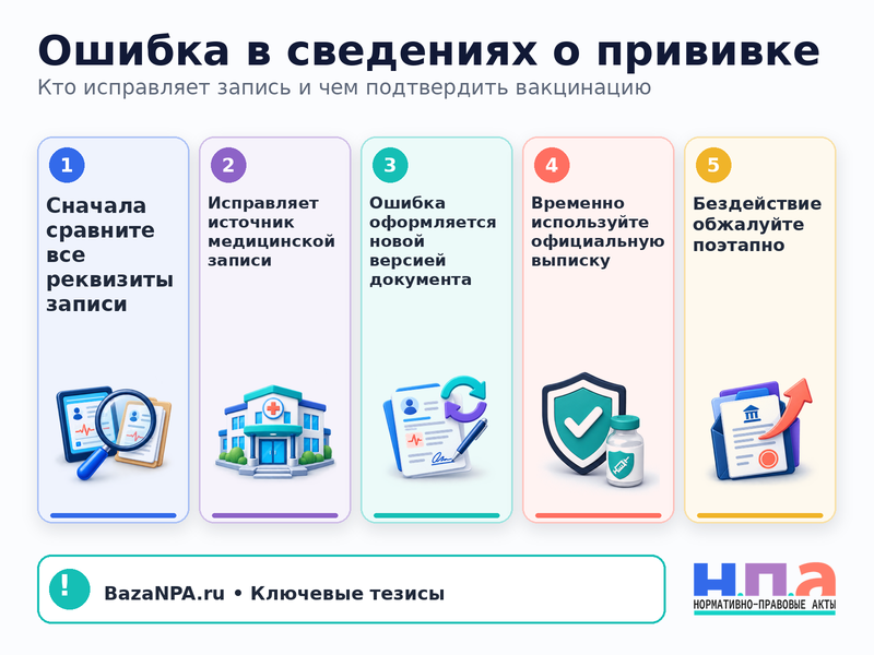 Неправильная запись о прививке как исправить и подтвердить вакцинацию