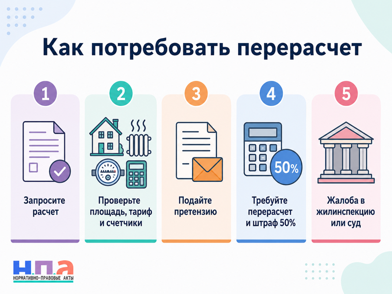 Неправильно начислили плату за отопление как проверить расчет и потребовать перерасчет