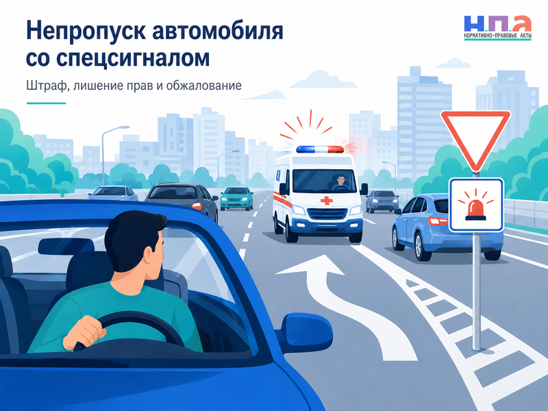 Непропуск автомобиля со спецсигналом штраф, лишение прав и порядок обжалования