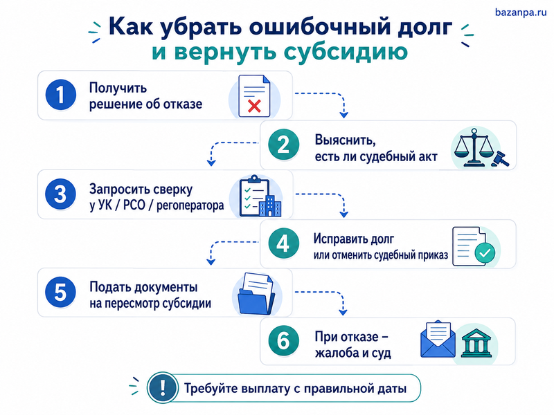 Несуществующий долг за ЖКХ стал причиной отказа в субсидии как убрать задолженность и восстановить выплату