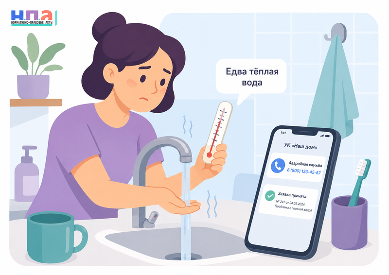 Нет горячей воды или ее температура ниже нормы замеры, перерасчет и жалоба