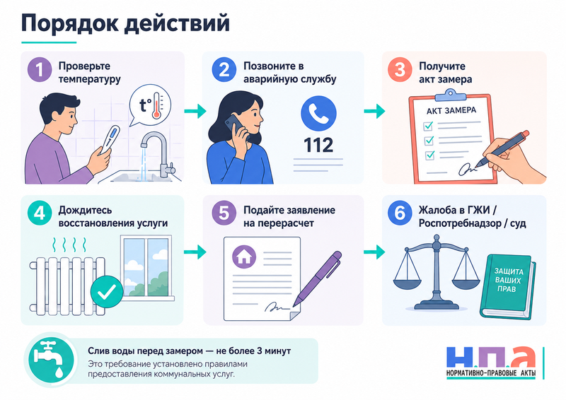 Нет горячей воды или ее температура ниже нормы: замеры, перерасчет и жалоба