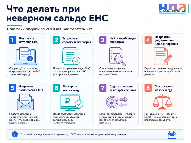 Неверное сальдо ЕНС как провести сверку с ФНС и вернуть ошибочно списанные деньги