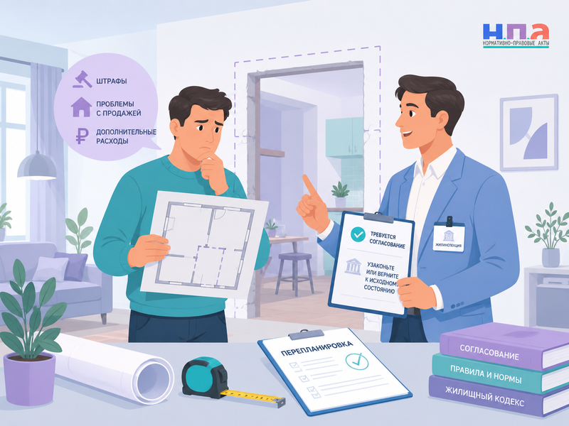 Незаконная перепланировка квартиры штрафы, согласование и продажа