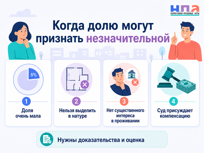 Незначительная доля в квартире когда суд может обязать собственника продать ее другим владельцам
