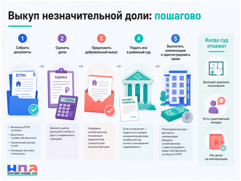 Незначительная доля в квартире когда суд может обязать собственника продать ее другим владельцам